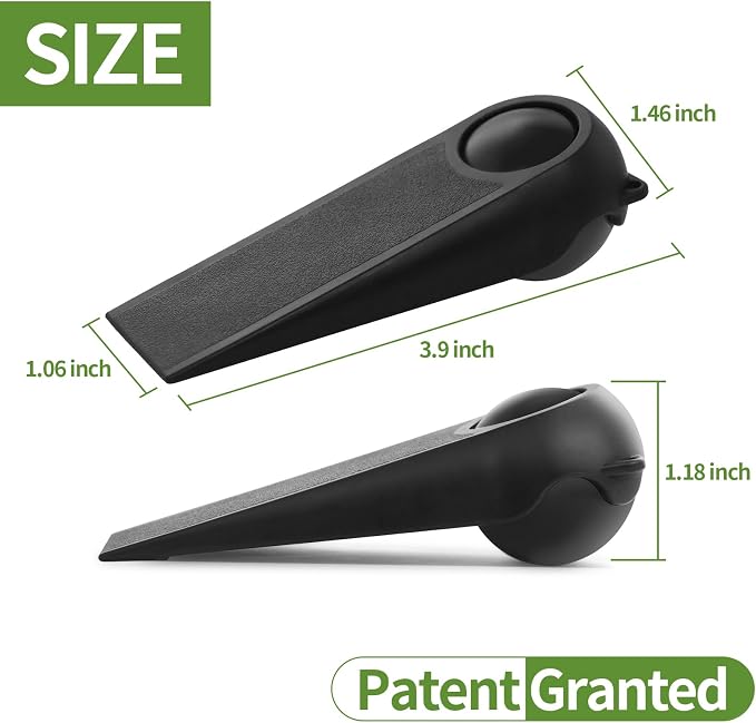 Door Stoppers for Bottom of Door, 2 Pack 3.9", Rubber Door Stopper Wedges - Image 2
