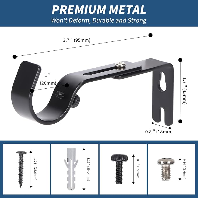 Premium Curtain Rod Brackets for Wall - Image 2