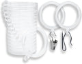 BlastHome® Luxury Curtain Rings – Premium Acrylic – Pinhooks and Clips Included by BlastHome