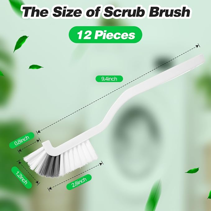 Yinkin 12 Pcs Kitchen Scrub Brushes Cleaning, Right Angle Mini - Image 2