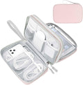 FYY Electronic Organizer, Travel Tech Pouch Bag, Light Pink | Wrist Strap by FYY