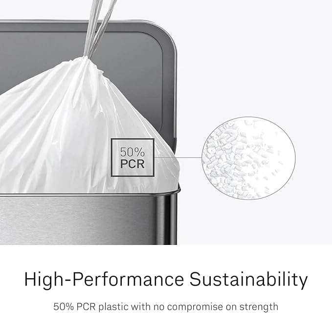 simplehuman Code N 200 Count Custom Fit Liners, Drawstring Kitchen Trash Bags - Image 4