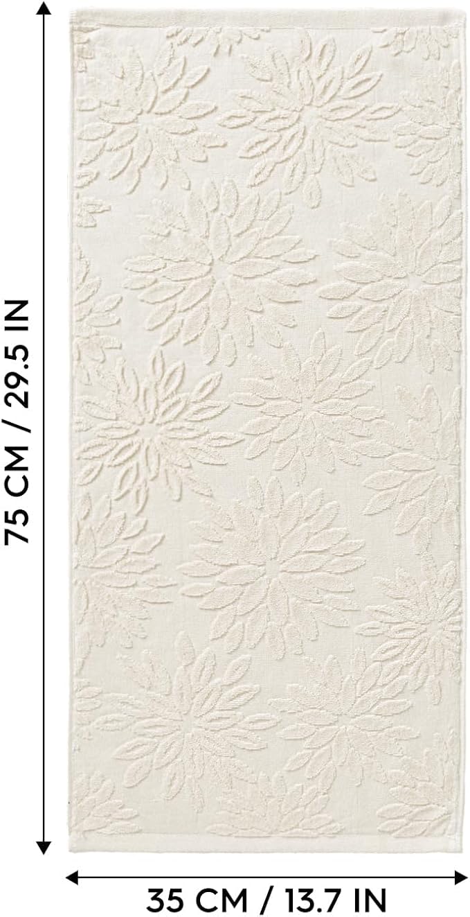 Artoid Mode 2 Pcs Beige 3D Dahlia Floral Jacquard Hand Towels - Image 7