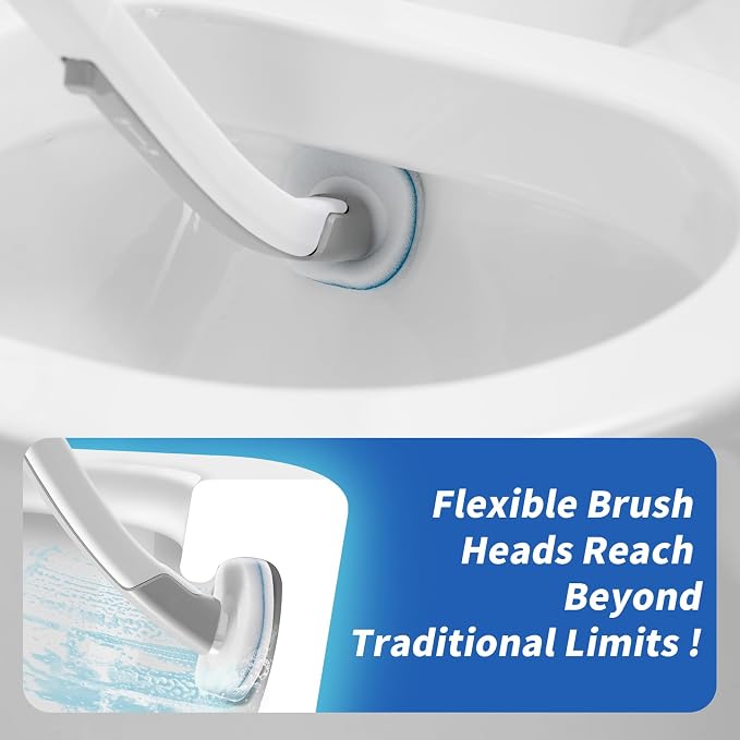 Disposable Toilet Brush 2 Pack- Toilet Bowl Cleaner, Toilet Cleaning Supplies - Image 5