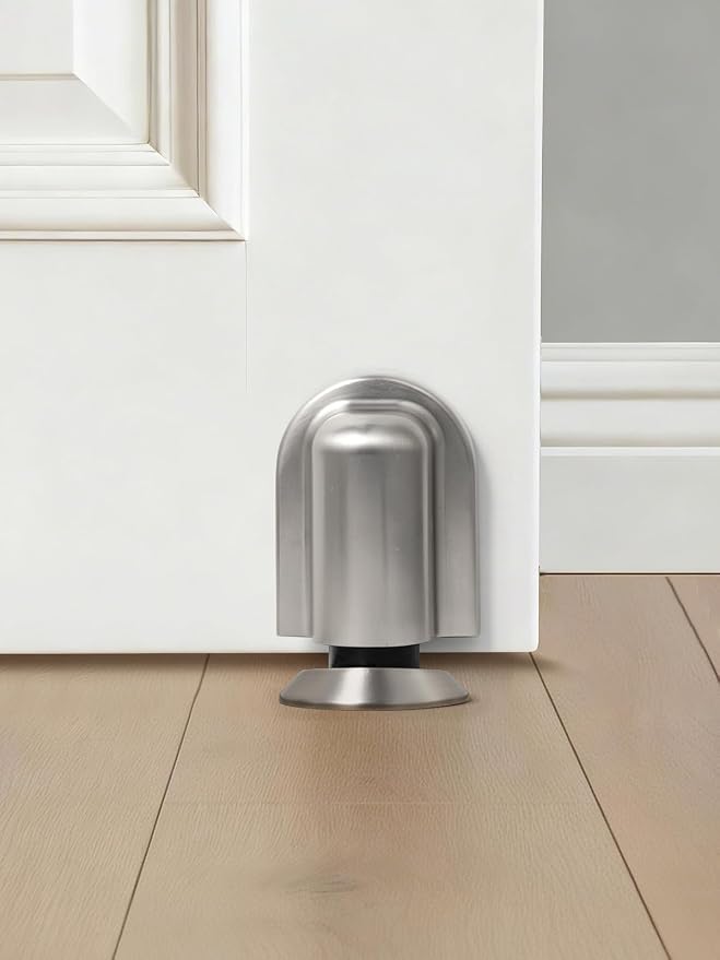1 Pack Nickel Door Stopper Magnetic Door Cathc Brushed Nickel Floor Mounted - Image 3