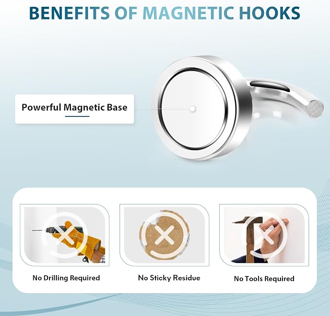 Neosmuk Magnetic Hooks, 30lb Heavy Duty, 15 Pack - Image 8
