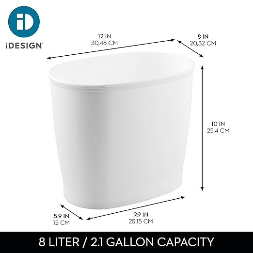 iDesign Slim Plastic Bathroom Trash Can, - Image 4