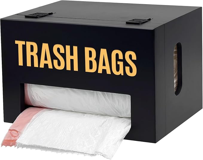 Large Black Bamboo Trash Bag Holder by Libreshine