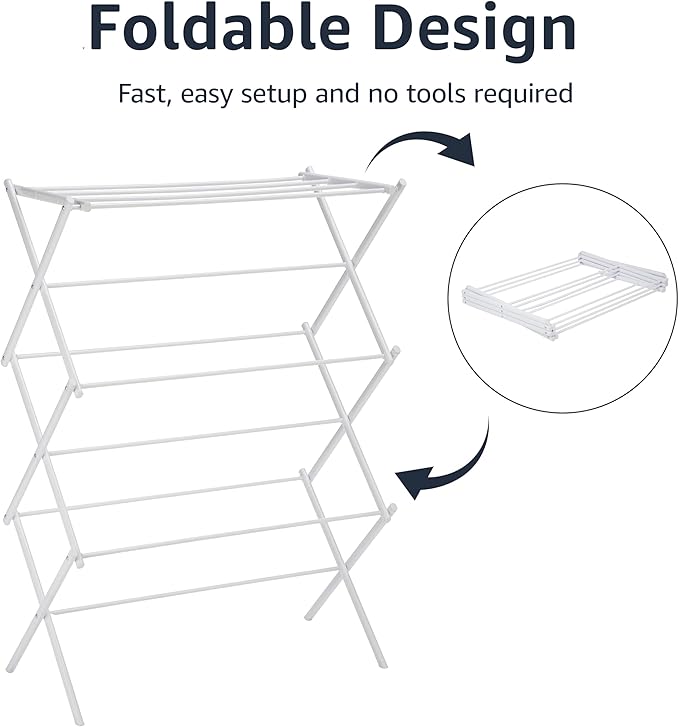 Amazon Basics Foldable Portable Clothes Drying Rack - Image 3