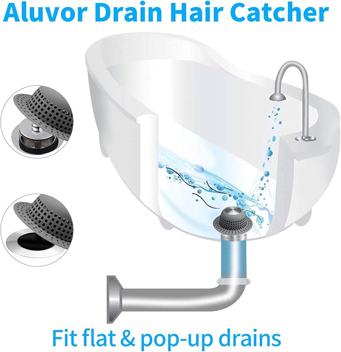 Aluvor Shower Drain Hair Catcher Bathtub Drain Cover Sink Drain Protector | - Image 3