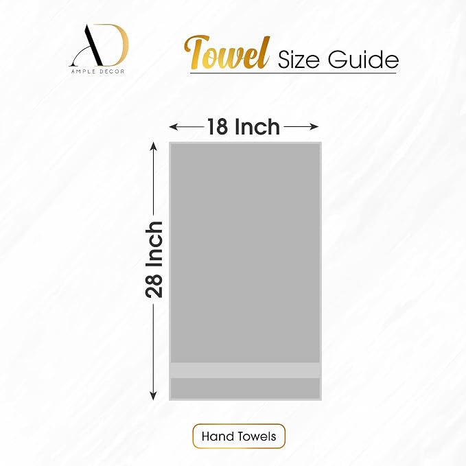 100% Cotton Hand Towels 18x28 Inches, 600 GSM, Soft & Absorbent - Image 4