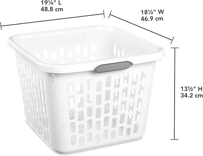 Sterilite Square Laundry Basket, Plastic Clothes Hamper - Image 3