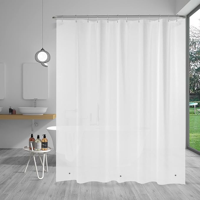 AmazerBath Shower Liner, 72x78 Plastic Frosted Shower Curtain Liner, PEVA Cute - Image 9