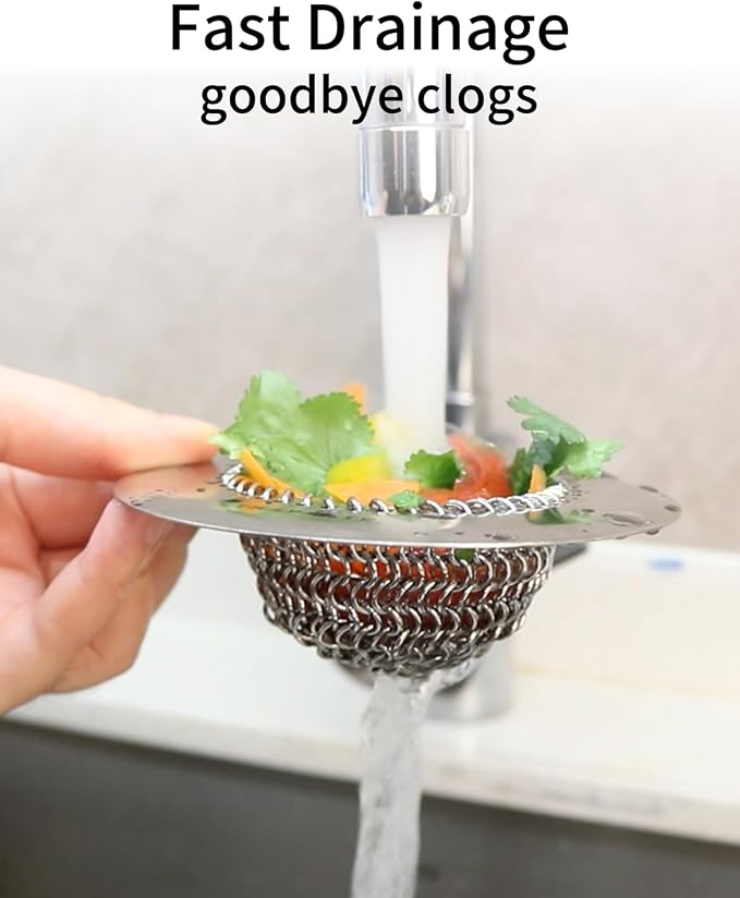 TRAPMATE 4 Pcs Kitchen Sink Drain Strainer, Stainless Steel Sink Strainer Basket - Image 3