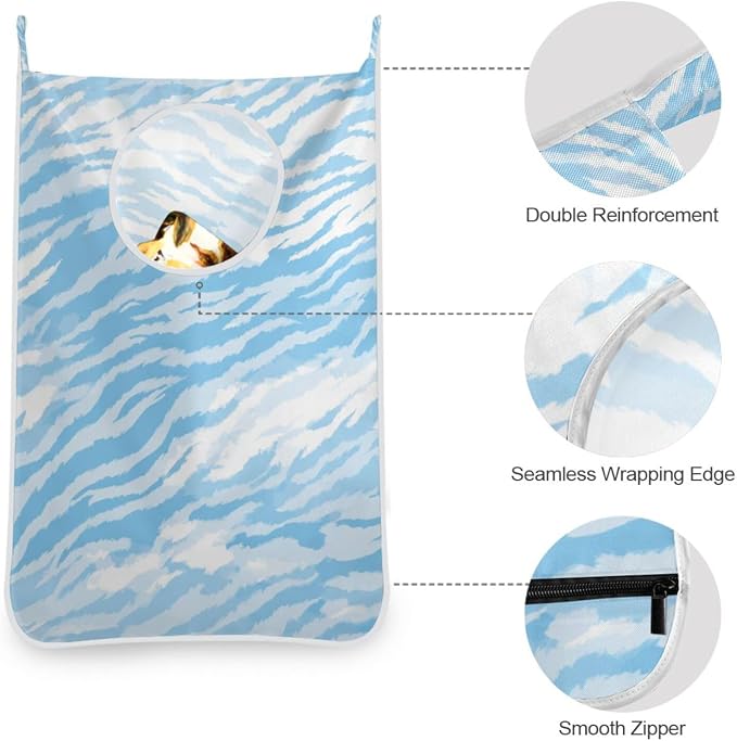 2PCS Hanging Laundry Hamper Bag Over the Door Laundry Hamper Wall Hamper Large - Image 6