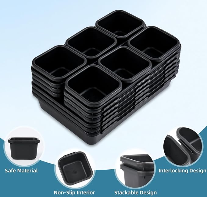 Kutesna 15PCS Interlocking Drawer Organizer, Plastic Desk Organizers Set | - Image 3