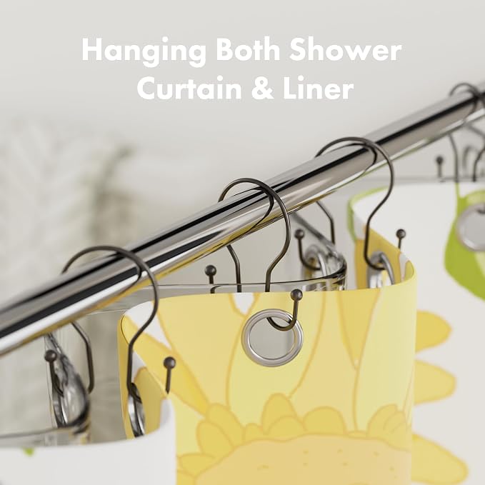AmazerBath Bronze Shower Curtain Hooks Shower Curtain Rings, Simple Double Hook - Image 3