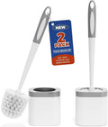 Holaloha Toilet Brush and Holder Set, Space Saving, 2 Pack, Ergonomic Silicone by Holaloha