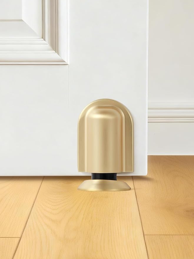 1 Pack Gold Door Stopper Magnetic Door Cathc Brushed Gold Floor Mounted Door - Image 2