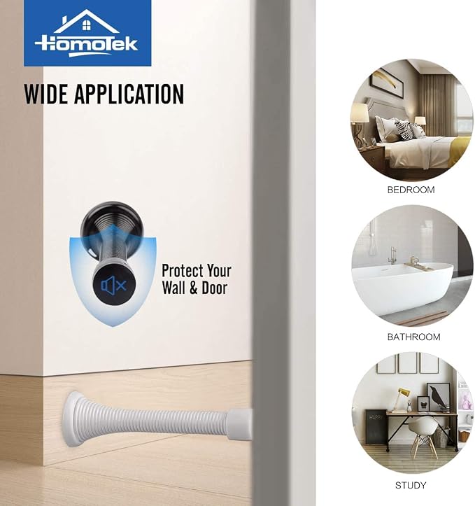 HOMOTEK 40 Pack Spring Door Stops, 3-1/8” Heavy Duty Door Stop - Image 3