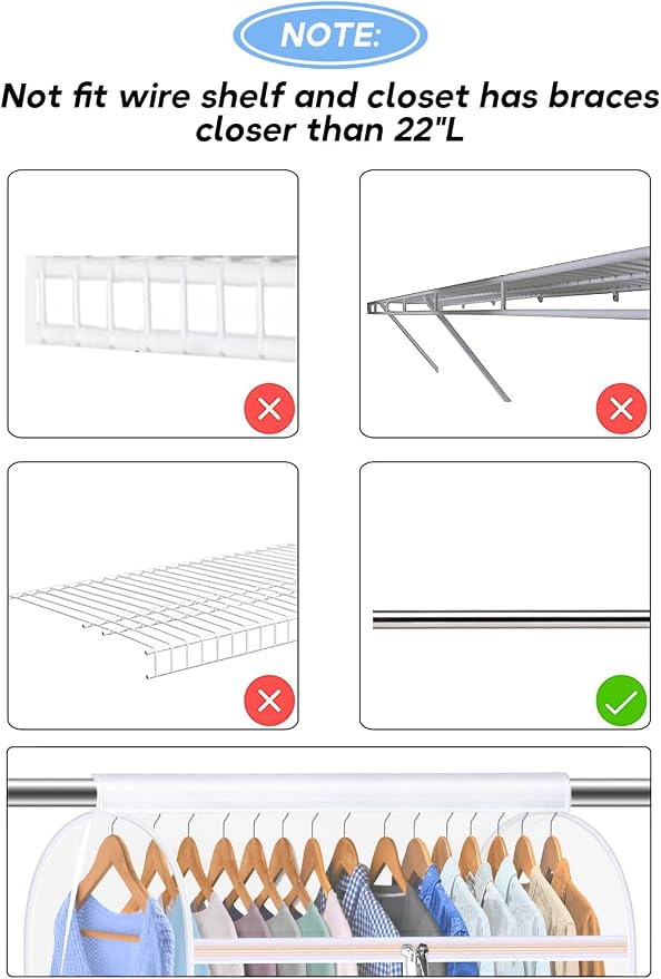 35" Hanging Garment Bags for Closet Storage Large Clear Garment Bags for - Image 7
