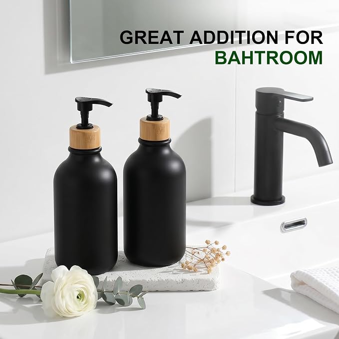 KASUNTING Black Soap Dispenser, 4 Pack Hand Soap Dispenser Bathroom - Image 6
