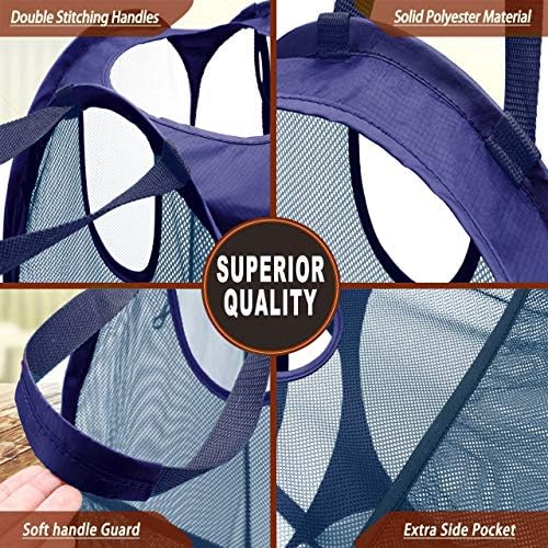 HOUSE AGAIN 2Pack Strong Mesh Pop Up Laundry Hamper, 70L Collapsible Laundry - Image 5