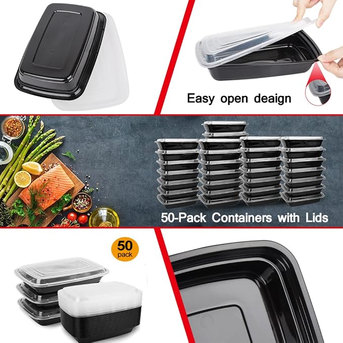 50-Pack Meal Prep Containers, Food Storage - Image 6