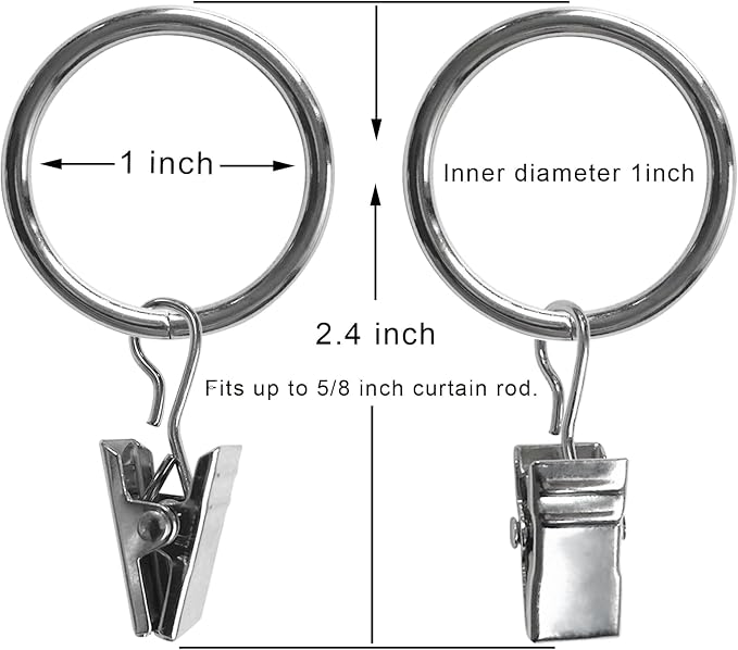 44 Pack Metal Curtain Rings - Image 2