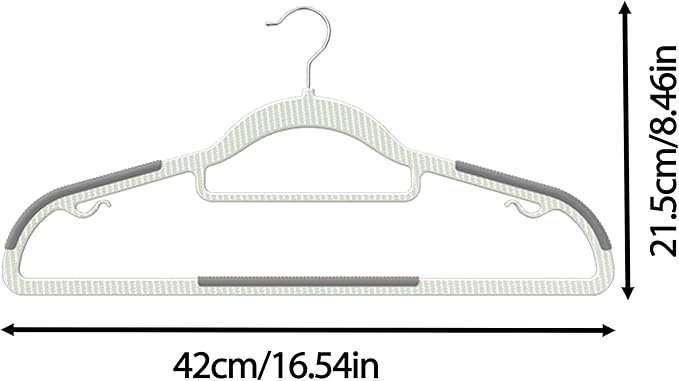 60 Pack Heavy Duty Plastic Hangers, Non Slip Clothes Hangers - Image 2