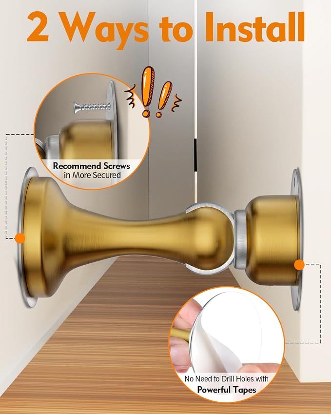 Magnetic Door Stoppers for Wall Door Catch Door Holder to Keep Door Open | 2 - Image 6
