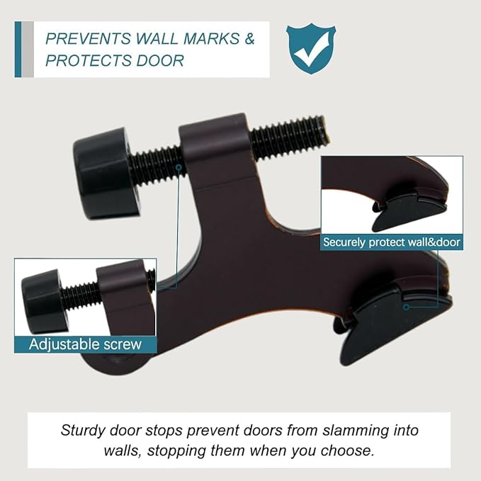 12 Pack Hinge Pin Oil Rubbed Bronze Door Stopper, Adjustable Heavy Duty Hinge - Image 3