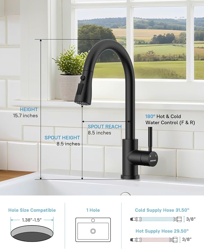 WEWE Pull-Down Kitchen Faucet - Image 2