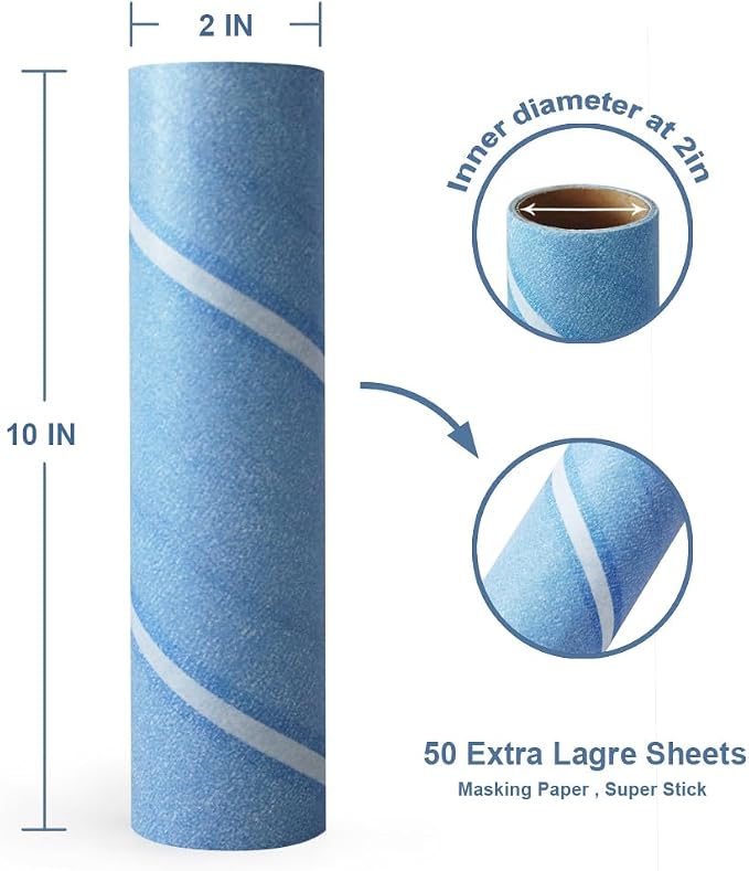 Layers Large Lint Roller Refill, Oversized Rollers, 10 in Wide 6 Packs - Image 2