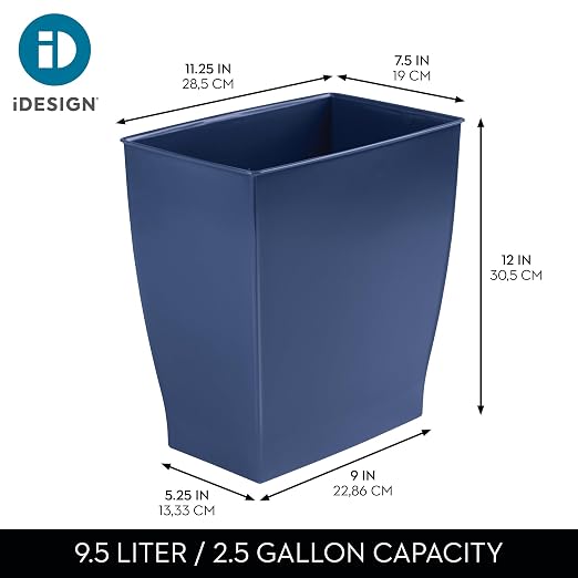 iDesign Small Plastic Bathroom Trash Can, - Image 4