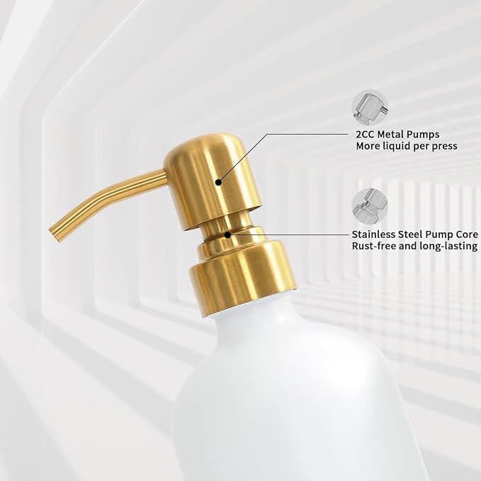 Prus Waso Gold Soap Dispenser Set | Glass Soap Dispenser - Image 5