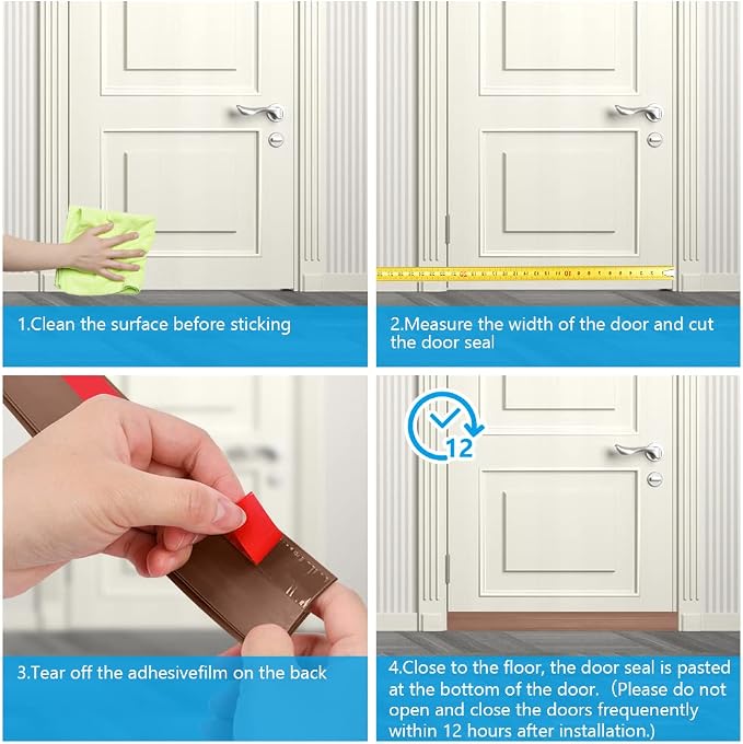 Ainiv Door Draft Stopper Under Door Seal, Adhesive Under Door Sweep Weather - Image 7