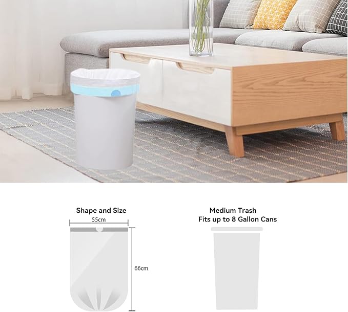 WAIKAS 6 Gallon Trash Bags Drawstring, Garbage Bags - Image 2