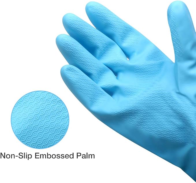 Alimat PluS Kitchen Cleaning Gloves Latex Free, Cotton Flock Liner, Large | 3 - Image 4