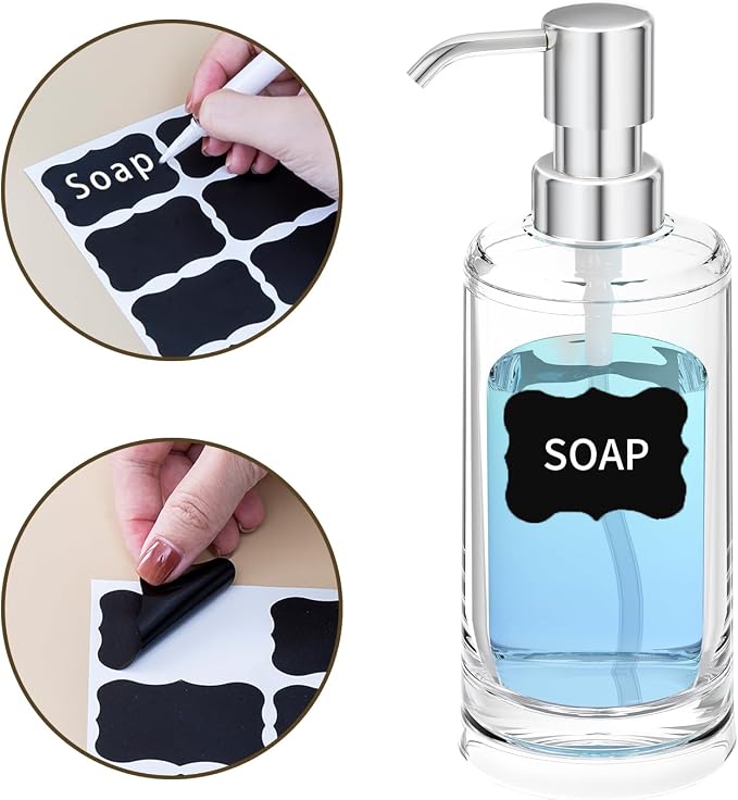 Clear Plastic Soap Dispenser Set of 2, 10 oz Pumps - Image 3