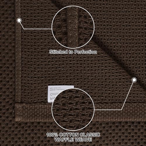 Homaxy 10 Pack 100% Cotton Kitchen Towels and Dishcloths Set, Dark Brown - Image 2