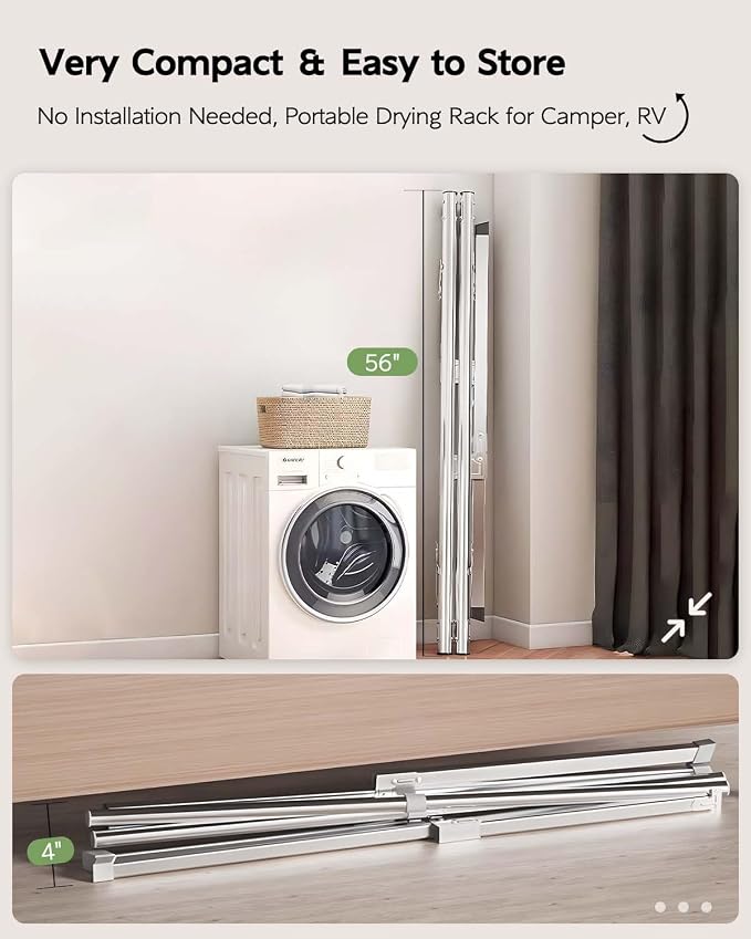 Vikaqi Clothes Drying Rack 95 Inches Folding Outdoor Indoor, Drying Rack - Image 3