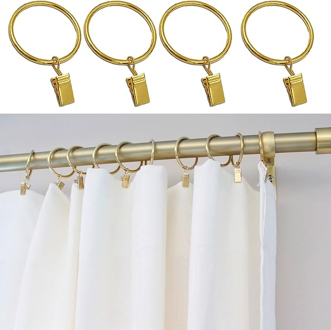 16 Pack Curtain Rings with Clips, Window Clip Rings Curtain Hooks Hangers Clip - Image 3