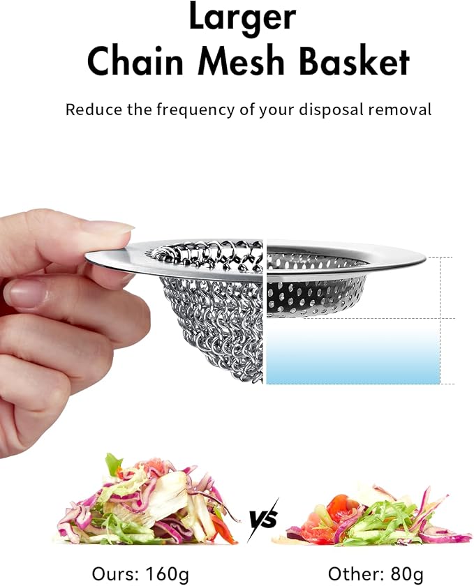 4 Pack Kitchen Sink Drain Strainer, Patented Reversible Chain Mesh Basket - Image 4