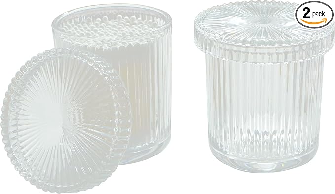 2 Pack Glass Container Qtip Holder by Unknown