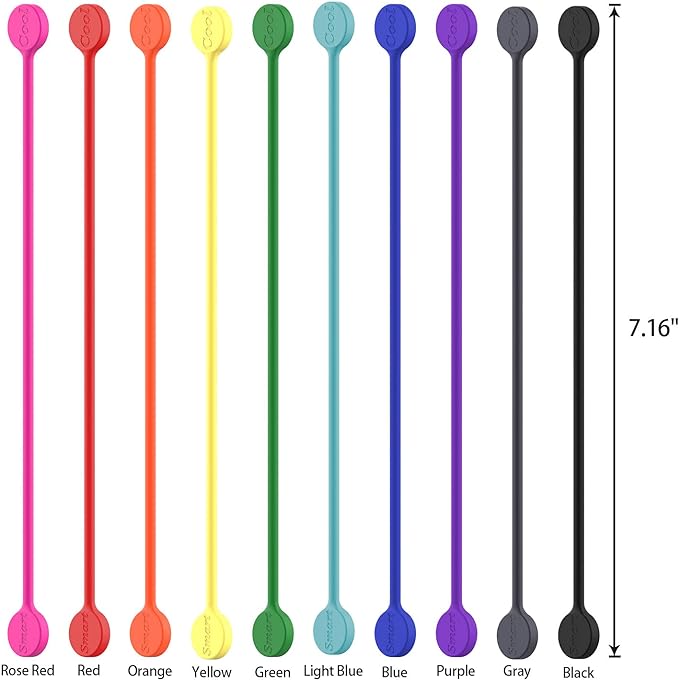 SMART&COOL Reusable Silicone Magnetic Cable Ties, Holding Stuff, Book Markers - Image 2