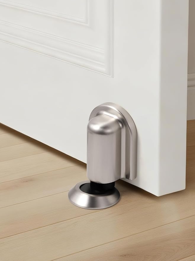 1 Pack Nickel Door Stopper Magnetic Door Cathc Brushed Nickel Floor Mounted - Image 2