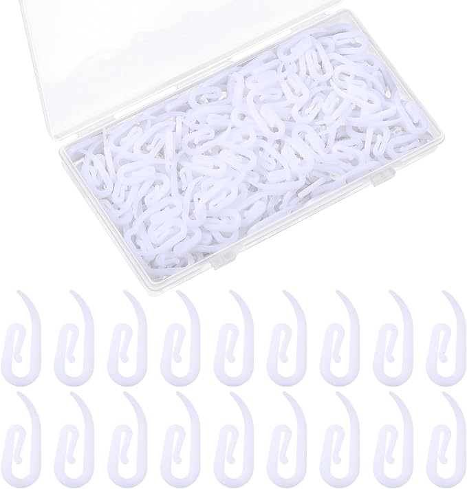 Wonderjune 400 Pcs White Plastic Curtain Hooks by Wonderjune
