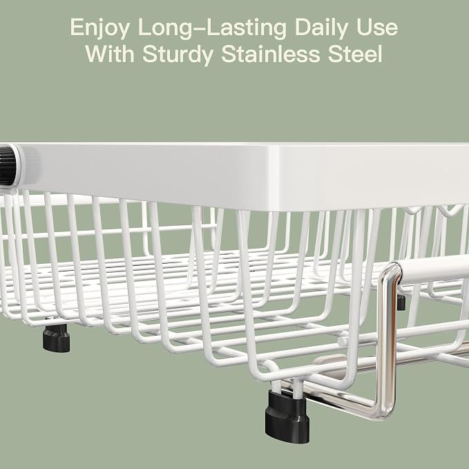 White Dish Drying Rack Over The Sink - Image 5