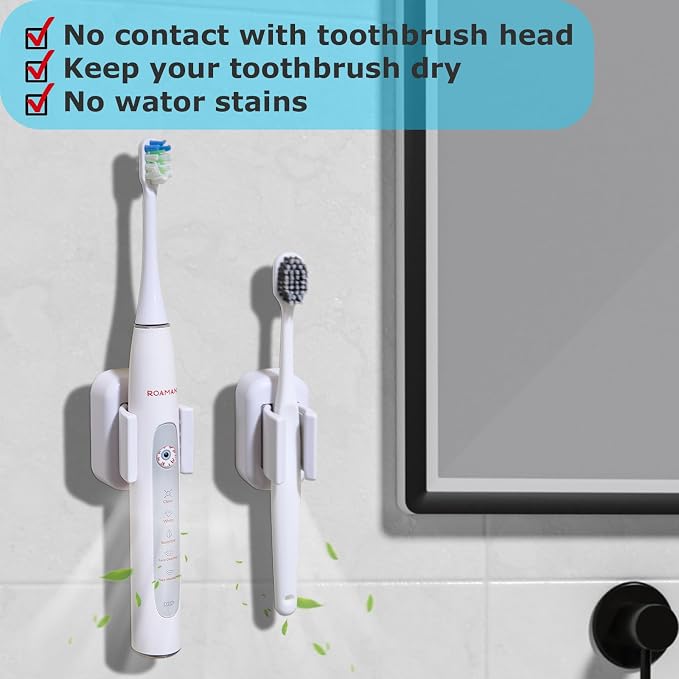 4PCS Wall Mounted Electric Toothbrush Holder, Adhesive & Waterproof Holder | - Image 4